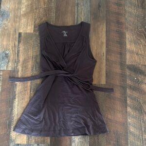Mavi Dark Brown Wrap Tank Top